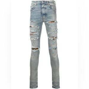 AMIRI Light Blue Ripped Skinny Jeans